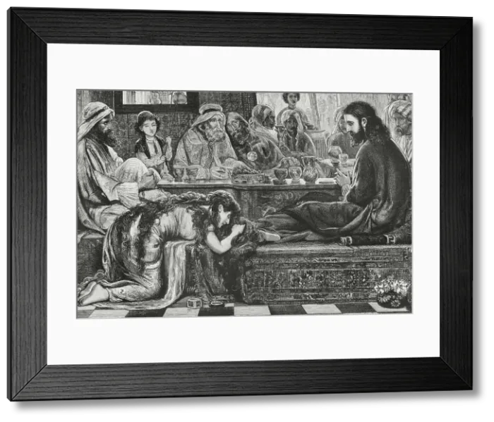 Framed Print : New Testament. Jesus at the Pharisee's house Framed Print : New Testament. Jesus at the Pharisee's house