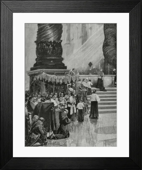 Framed Print : St. Peter's Basilica. Purification ceremony of great Altar Framed Print : St. Peter's Basilica. Purification ceremony of great Altar
