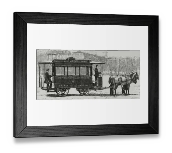 Framed Print : Spain, Madrid. Carriages model for the new Rippert Omnibus Framed Print : Spain, Madrid. Carriages model for the new Rippert Omnibus