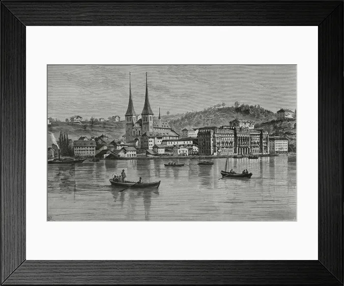 Framed Print : Switzerland, Lucerne. View of the city from the Lake Framed Print : Switzerland, Lucerne. View of the city from the Lake