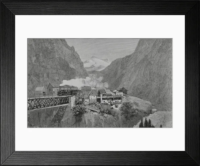 Framed Print : Switzerland. Inauguration of the St. Gotthard Railway Framed Print : Switzerland. Inauguration of the St. Gotthard Railway