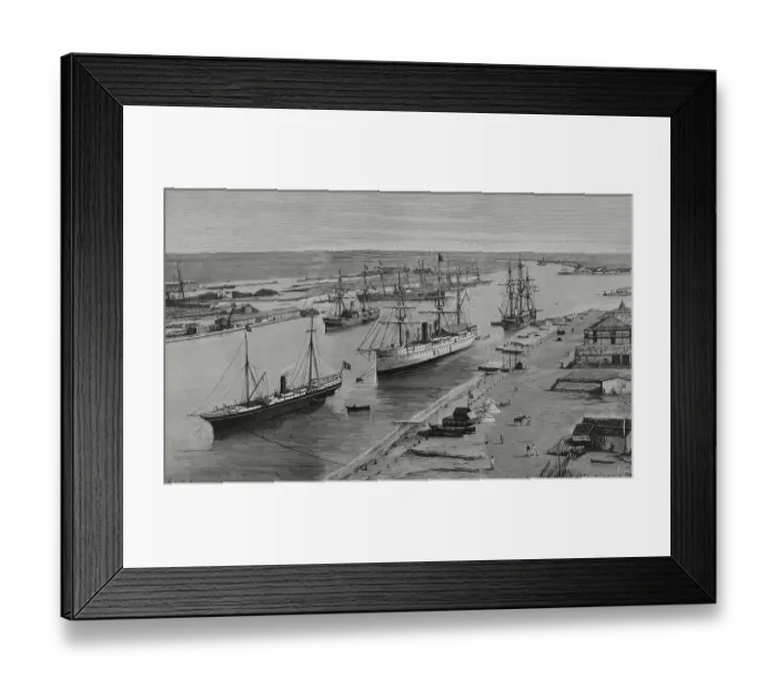 Framed Print : Egypt. Suez Canal near Port-Said. Engraving by Rico, 1882 Framed Print : Egypt. Suez Canal near Port-Said. Engraving by Rico, 1882