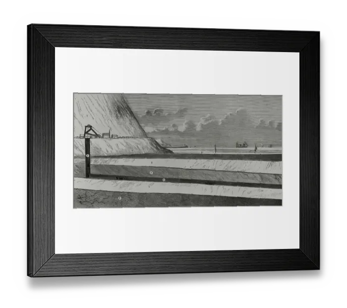 Framed Print : English Channel - Longitudinal section of submarine tunnel Framed Print : English Channel - Longitudinal section of submarine tunnel