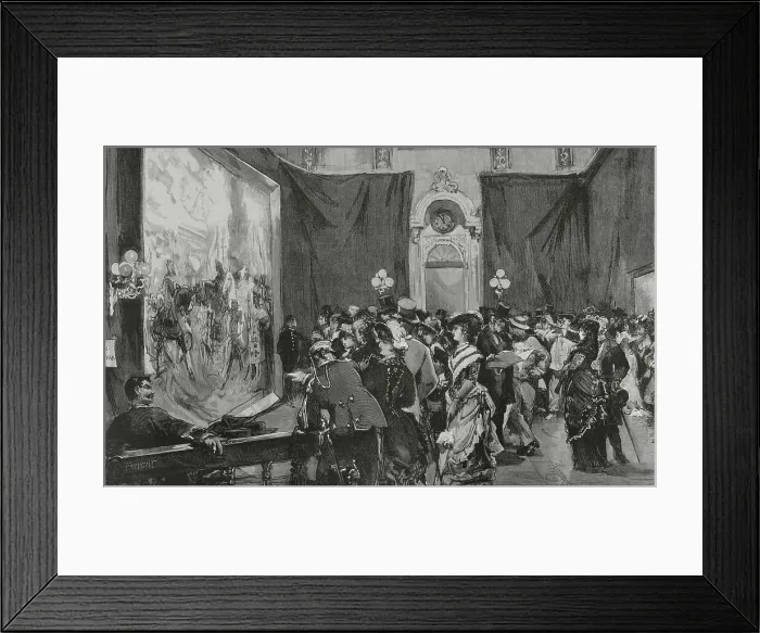 Framed Print : Exhibition of the painting by painter Francisco Pradilla Framed Print : Exhibition of the painting by painter Francisco Pradilla