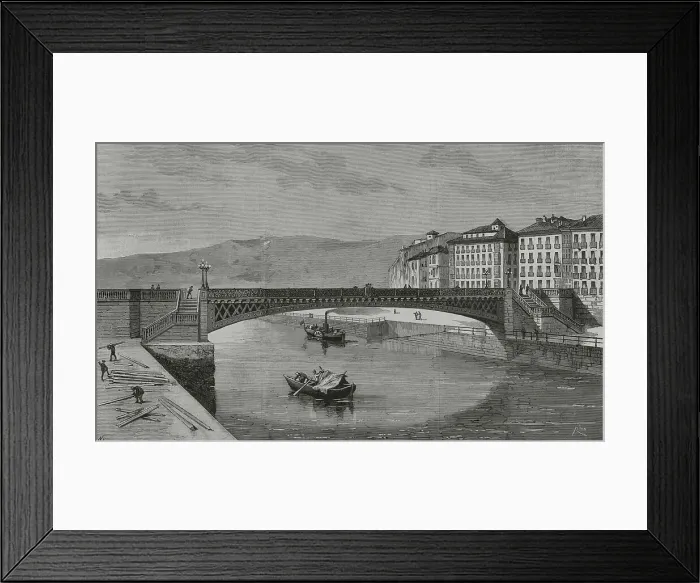 Framed Print : Spain, Bilbao. New San Francisco iron bridge Framed Print : Spain, Bilbao. New San Francisco iron bridge