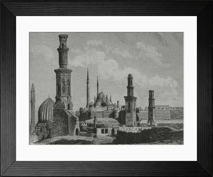Framed Print : Egypt. Cairo. Tomb of the Caliphs. Engraving, 1882 Framed Print : Egypt. Cairo. Tomb of the Caliphs. Engraving, 1882