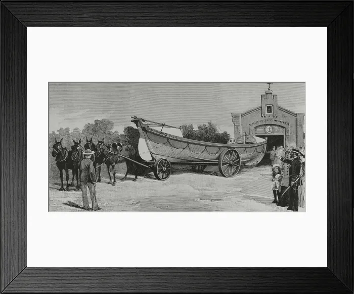 Framed Print : Spain, Andalusia. Lifeboat with boxer rope-launcher device Framed Print : Spain, Andalusia. Lifeboat with boxer rope-launcher device