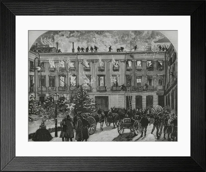 Framed Print : Spain. Madrid. Fire at the Ministry of War Framed Print : Spain. Madrid. Fire at the Ministry of War