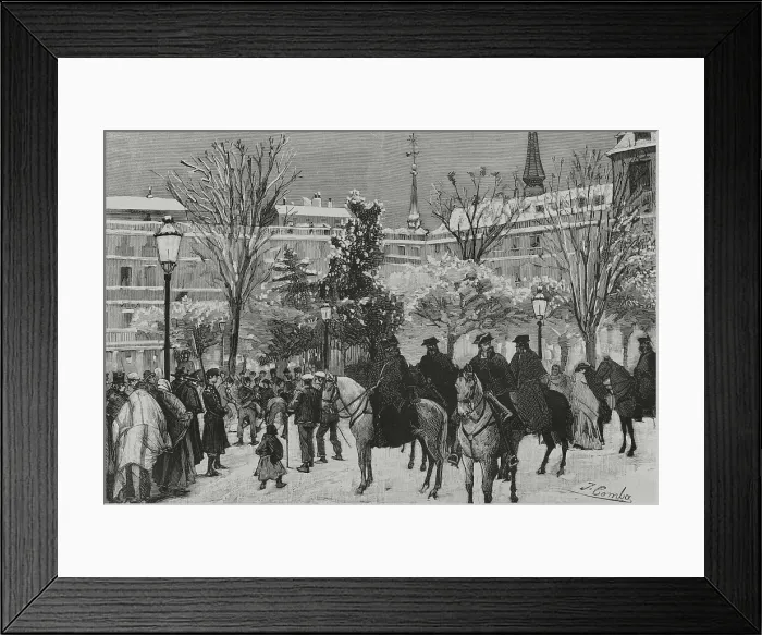 Framed Print : Spain, Madrid. Cleaning the public road after the snowfall Framed Print : Spain, Madrid. Cleaning the public road after the snowfall