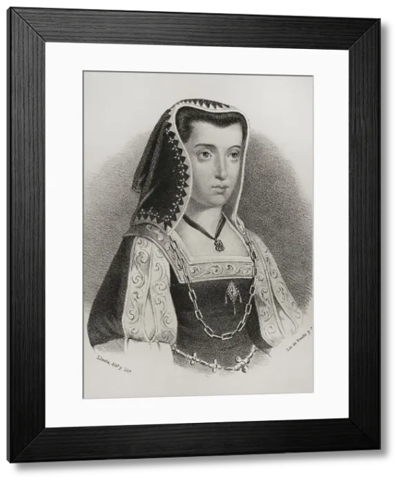 Framed Print : Joanna the Mad (1479-1555). Queen of Castile (1504-1555) Framed Print : Joanna the Mad (1479-1555). Queen of Castile (1504-1555)