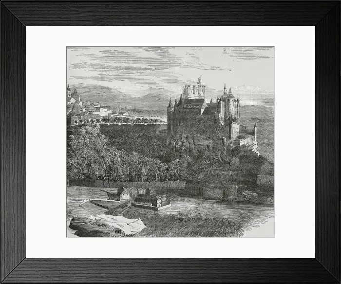 Framed Print : Spain, Segovia. The Alcazar. Panoramic view Framed Print : Spain, Segovia. The Alcazar. Panoramic view
