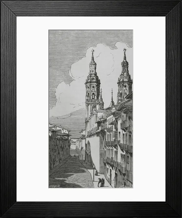 Framed Print : Spain, Logrono. Calle del Mercado (Market Street) Framed Print : Spain, Logrono. Calle del Mercado (Market Street)