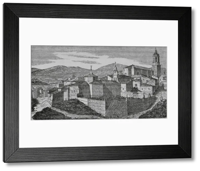Framed Print : Spain. Cenicero. View of the town. Engraving, 19th century Framed Print : Spain. Cenicero. View of the town. Engraving, 19th century