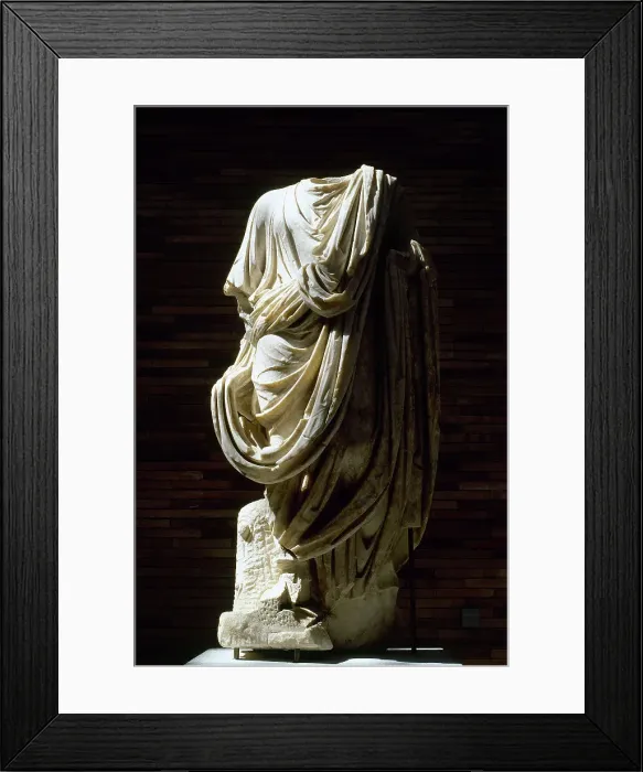 Framed Print : Marble statue of a Togatus from Forum of Augusta Emerita Framed Print : Marble statue of a Togatus from Forum of Augusta Emerita