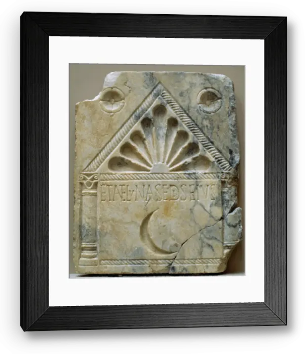 Framed Print : Moon Plate. 4th century AD. Marble plaque Framed Print : Moon Plate. 4th century AD. Marble plaque