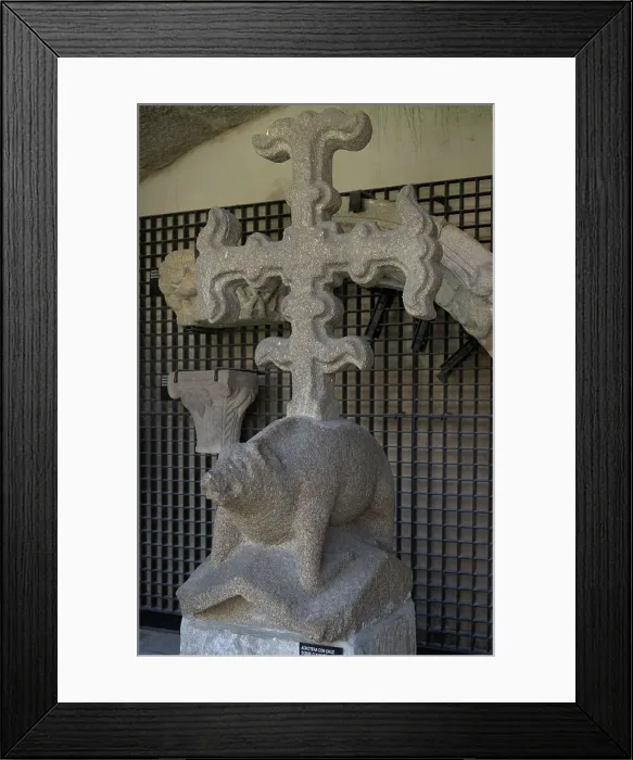 Framed Print : Acroterion with fleury cross on wild boar of Andrade lineage Framed Print : Acroterion with fleury cross on wild boar of Andrade lineage