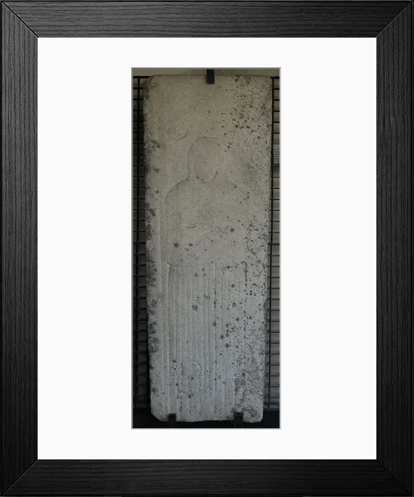 Framed Print : Tombstone - bas-relief depicting a woman in Franciscan habit Framed Print : Tombstone - bas-relief depicting a woman in Franciscan habit