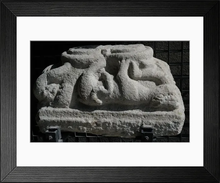 Framed Print : Double capital depicting struggle between humans and animals Framed Print : Double capital depicting struggle between humans and animals