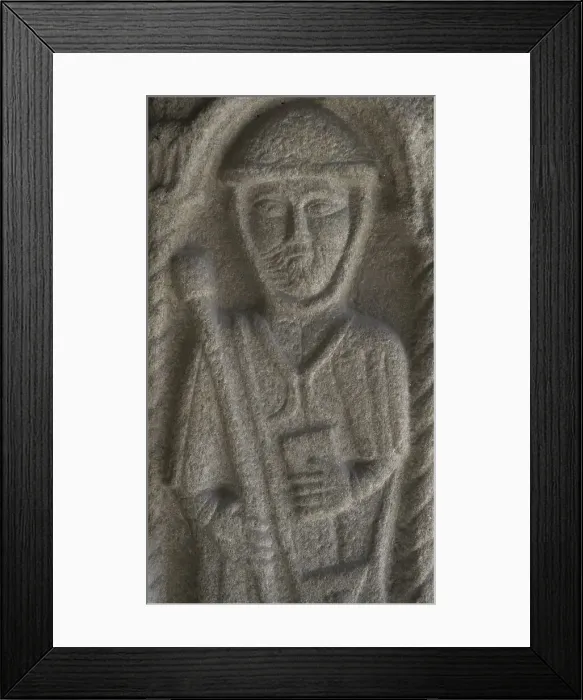 Framed Print : Bas-relief sculpture depicting a pilgrim. Mid-15th century Framed Print : Bas-relief sculpture depicting a pilgrim. Mid-15th century