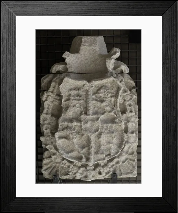Framed Print : Coat of arms of Spain. From the ancient Gate of Aires Framed Print : Coat of arms of Spain. From the ancient Gate of Aires