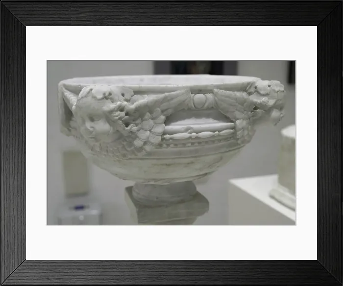 Framed Print : Holy water stoup. Attributed to Antonello Gagini Framed Print : Holy water stoup. Attributed to Antonello Gagini