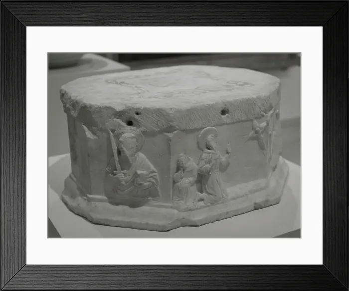 Framed Print : Pedestal with reliefs depicting Saint Paul and Saint Francis Framed Print : Pedestal with reliefs depicting Saint Paul and Saint Francis