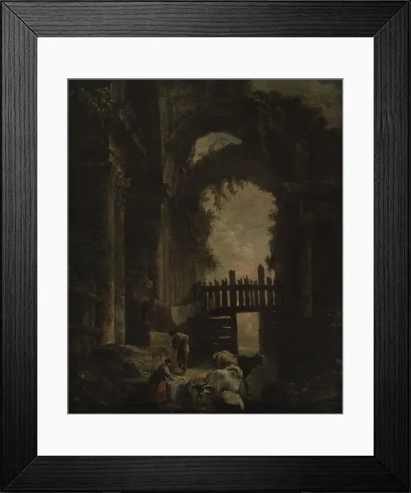 Framed Print : An Idyllic Landscape, by Hubert Robert (1733-1808) Framed Print : An Idyllic Landscape, by Hubert Robert (1733-1808)