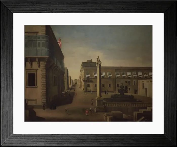 Framed Print : View of Palace Square, Valletta. Unknown artist Framed Print : View of Palace Square, Valletta. Unknown artist