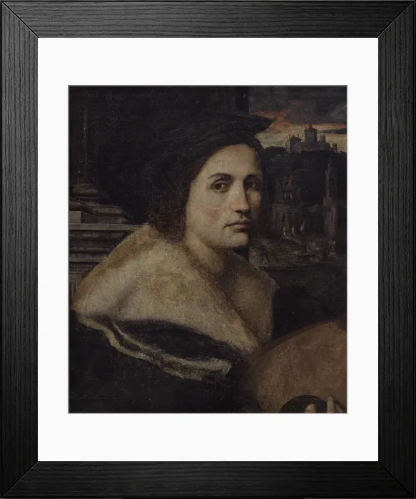 Framed Print : A musician. Portrait by Bernardo Licino (ca.1485-1550) Framed Print : A musician. Portrait by Bernardo Licino (ca.1485-1550)
