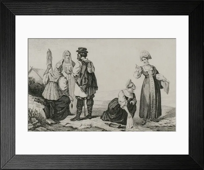 Framed Print : Russian peasants. Engraving, 19th century Framed Print : Russian peasants. Engraving, 19th century