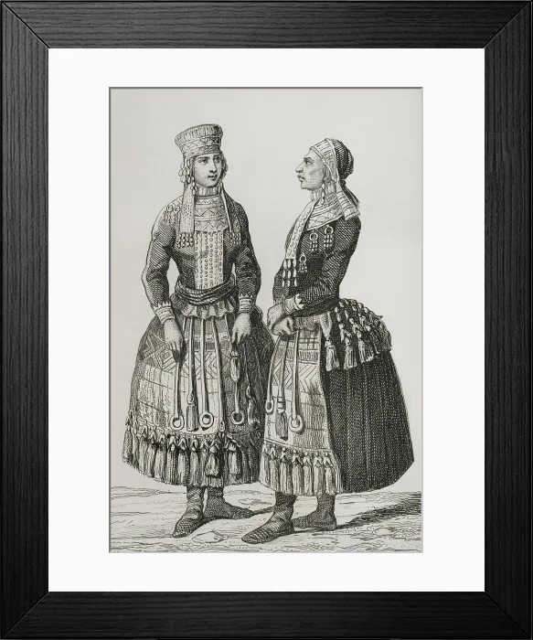 Framed Print : Mordvin women wearing traditional costumes Framed Print : Mordvin women wearing traditional costumes
