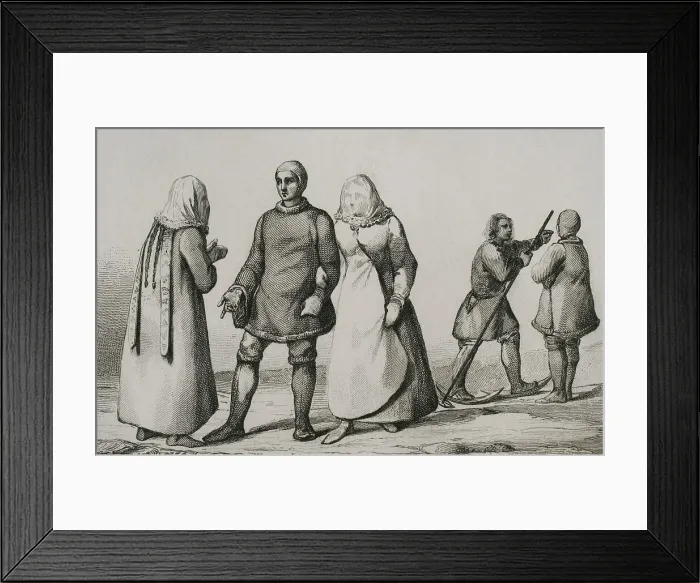 Framed Print : Russia. Western Siberia. Ostyak people. Engraving Framed Print : Russia. Western Siberia. Ostyak people. Engraving