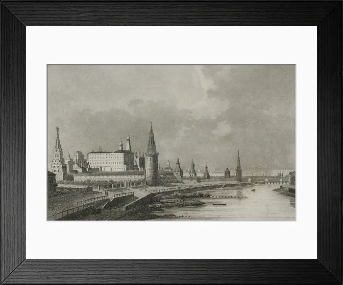 Framed Print : Russia, Moscow. View of the Kremlin from the Stone Bridge Framed Print : Russia, Moscow. View of the Kremlin from the Stone Bridge