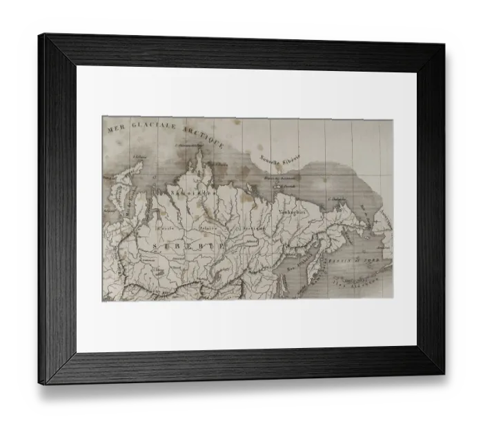 Framed Print : Russia. Map of Siberia. Engraving, 19th century Framed Print : Russia. Map of Siberia. Engraving, 19th century