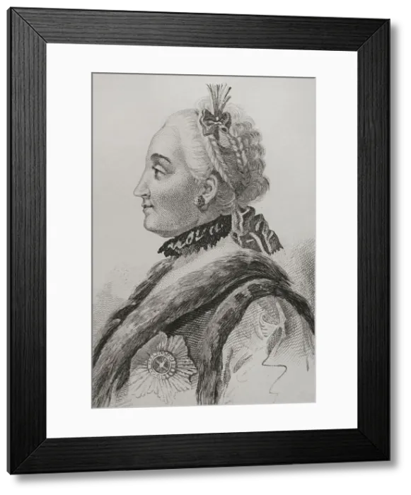 Framed Print : Catherine the Great or Catherine II (1729-1796) Framed Print : Catherine the Great or Catherine II (1729-1796)