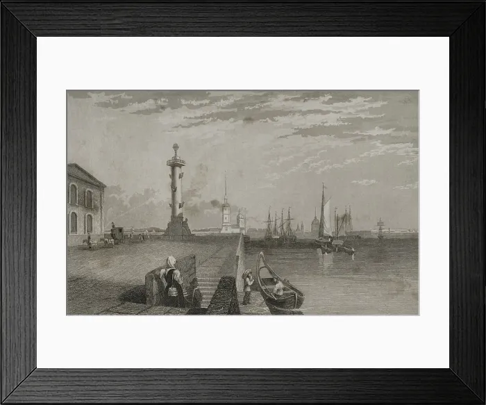 Framed Print : Saint Petersburg. Rostral Column next to the River Neva Framed Print : Saint Petersburg. Rostral Column next to the River Neva