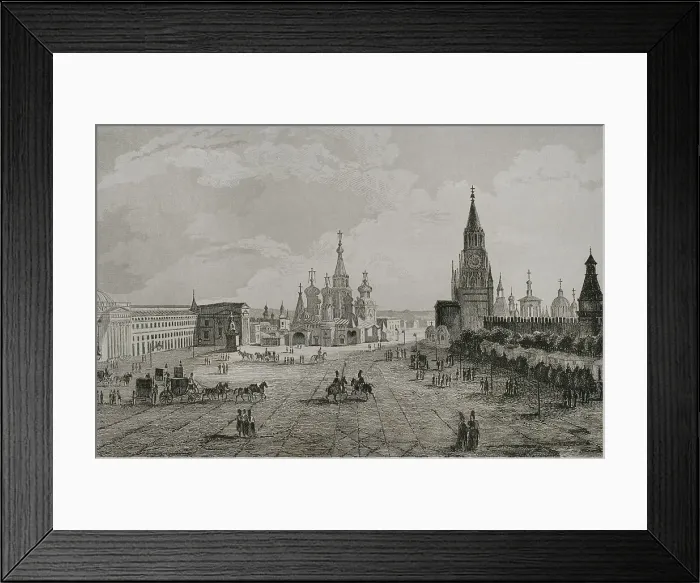 Framed Print : Russia, Moscow. Red Square. Engraving, 19th century Framed Print : Russia, Moscow. Red Square. Engraving, 19th century