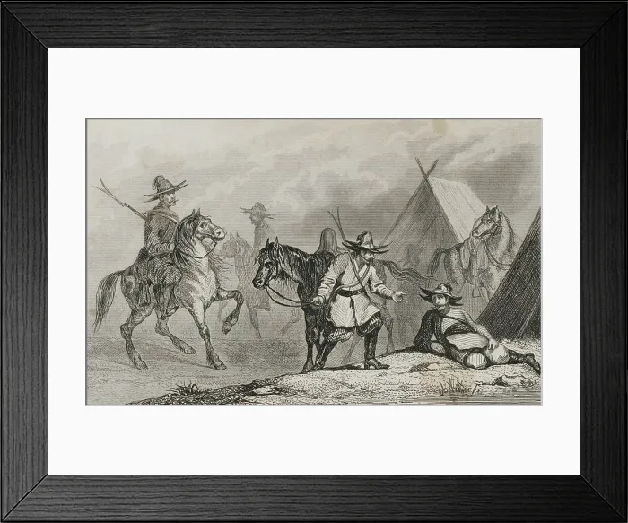 Framed Print : Russia. Kyrgyz camp. Engraving, 19th century Framed Print : Russia. Kyrgyz camp. Engraving, 19th century