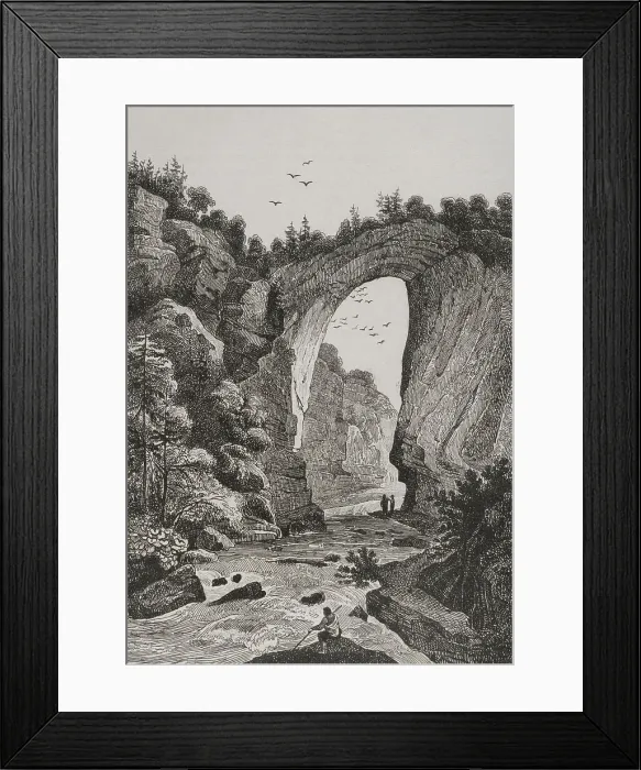 Framed Print : United States. Natural bridge in Virginia - Milbert Framed Print : United States. Natural bridge in Virginia - Milbert