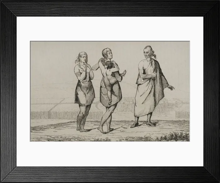Framed Print : Indian women and old man - Vernier Framed Print : Indian women and old man - Vernier