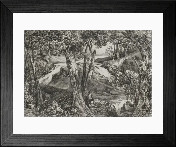 Framed Print : Waterfall on Schoole'y Mountain, New Jersey, USA Framed Print : Waterfall on Schoole'y Mountain, New Jersey, USA