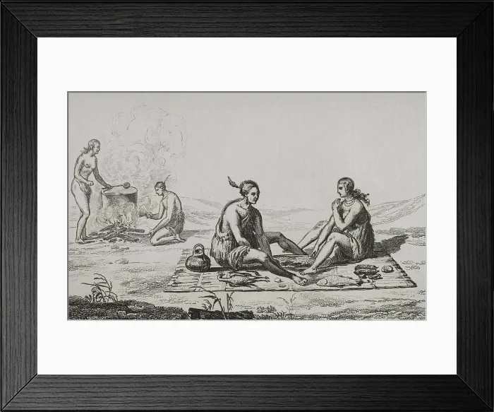 Framed Print : 16th century French expedition. Florida. Seminoles Indians Framed Print : 16th century French expedition. Florida. Seminoles Indians