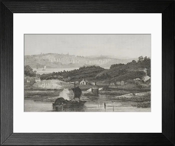 Framed Print : United States of America. Hudson River Palisades - Milbert Framed Print : United States of America. Hudson River Palisades - Milbert