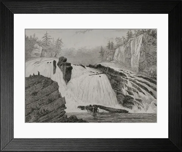Framed Print : Adley Falls. Hudson river. State of New York - Milbert Framed Print : Adley Falls. Hudson river. State of New York - Milbert