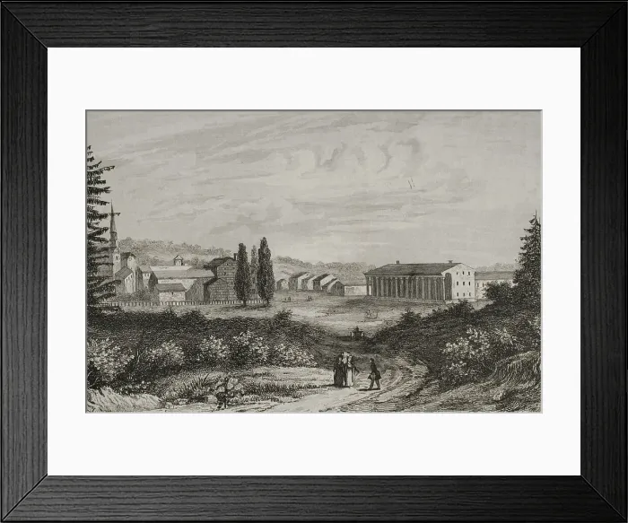 Framed Print : United States. View of Saratoga city - Milbert Framed Print : United States. View of Saratoga city - Milbert