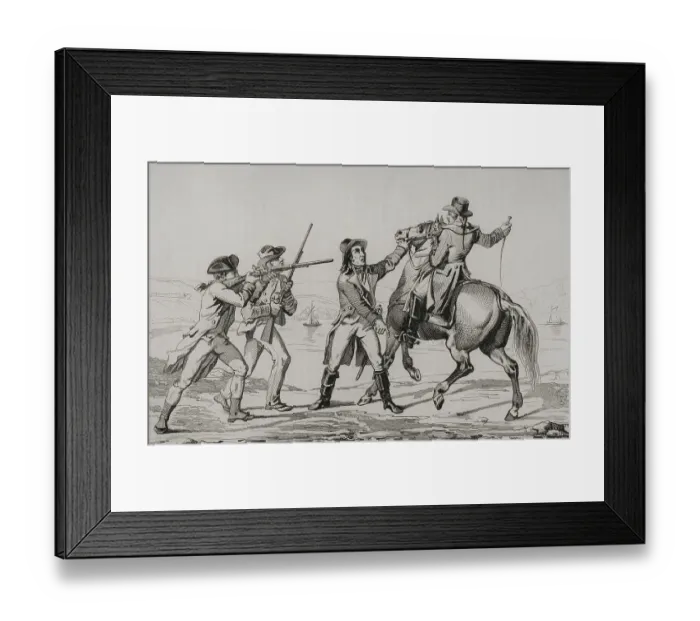 Framed Print : American Revolution - Arrest of Major Andre at Tarrytown Framed Print : American Revolution - Arrest of Major Andre at Tarrytown