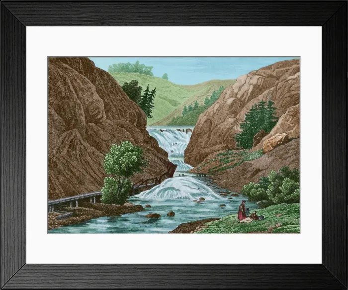 Framed Print : United States of America. Waterfalls at Mount Ida Framed Print : United States of America. Waterfalls at Mount Ida