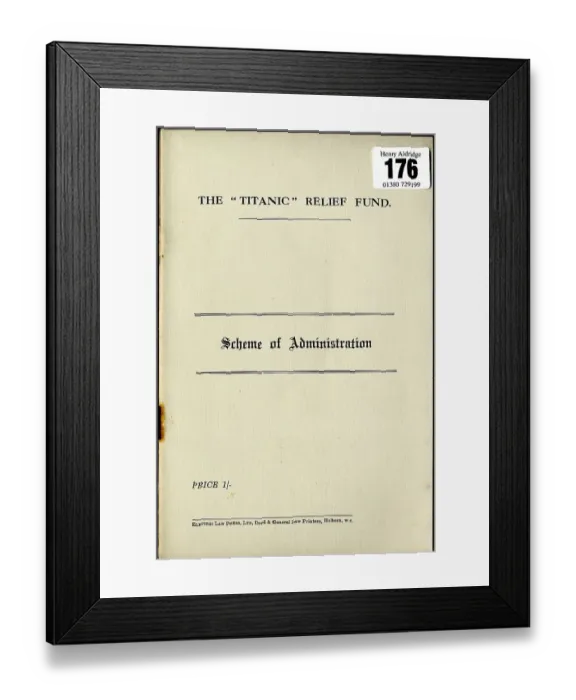Framed Print : RMS Titanic - Relief Fund, Scheme of Administration Framed Print : RMS Titanic - Relief Fund, Scheme of Administration
