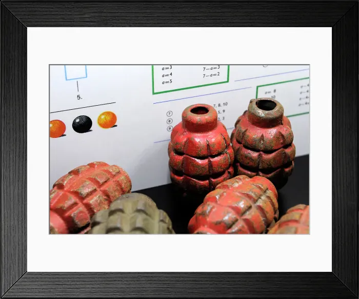 Framed Print : Germany, Berlin. DDR Museum. Grenades Framed Print : Germany, Berlin. DDR Museum. Grenades
