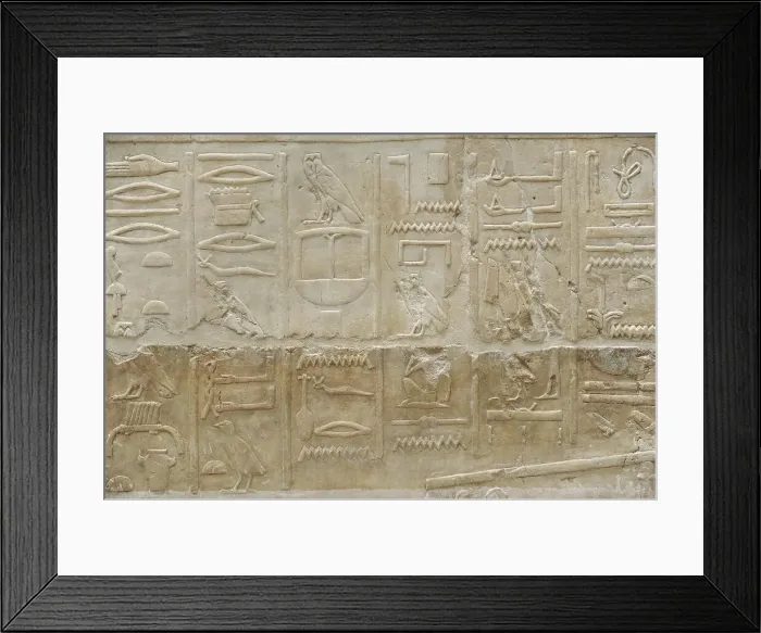 Framed Print : Relief - hieroglyphical scripture - New Kingdom, Egypt Framed Print : Relief - hieroglyphical scripture - New Kingdom, Egypt